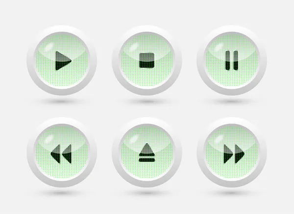 Multimédia Button Interface Vetor Ilustração — Vetor de Stock