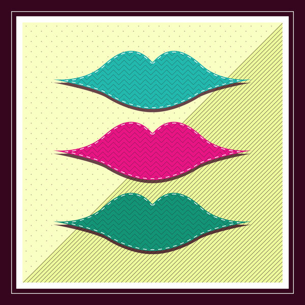 Retro illustration of lips