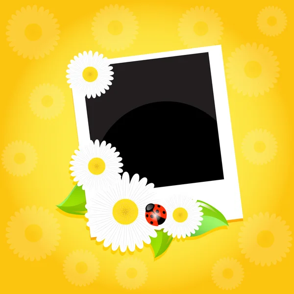 Wenskaart Met Bloemen Vector — Stockvector