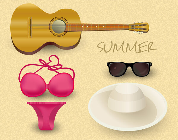 Vector summer set. vector illustration 