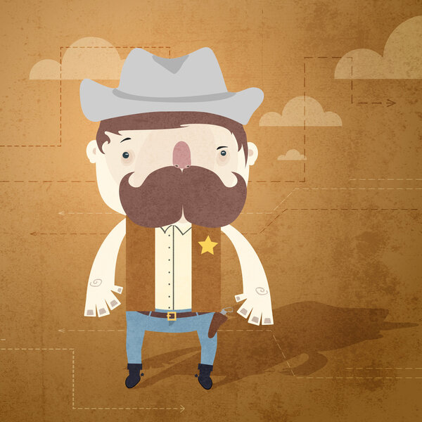 Vector grunge background with sheriff.