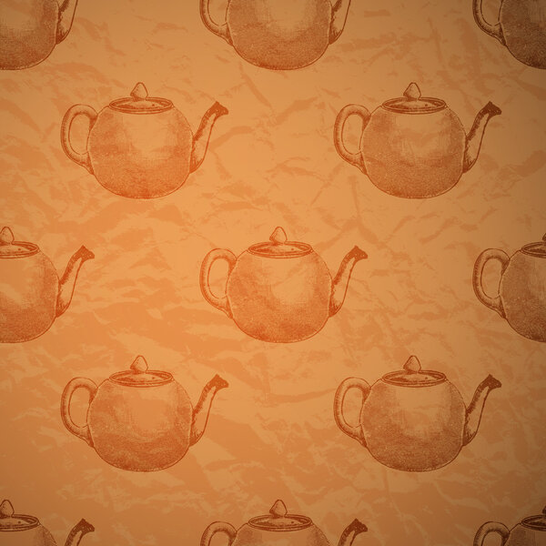 Vintage background with kettles.