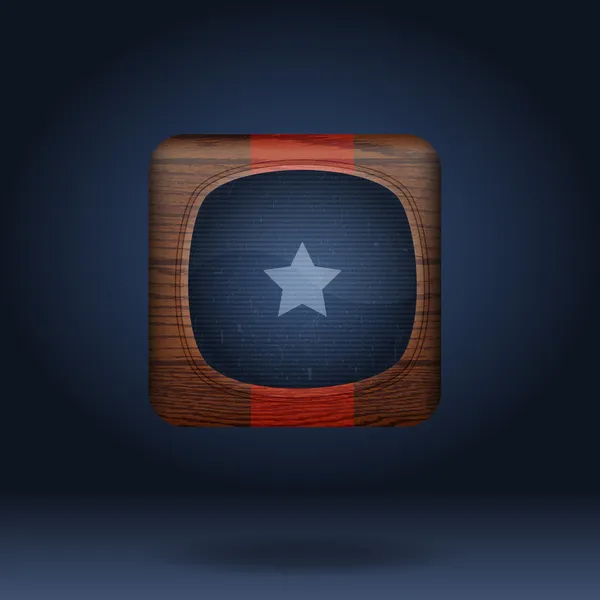 Vector Wooden Icon Star — Stock Vector