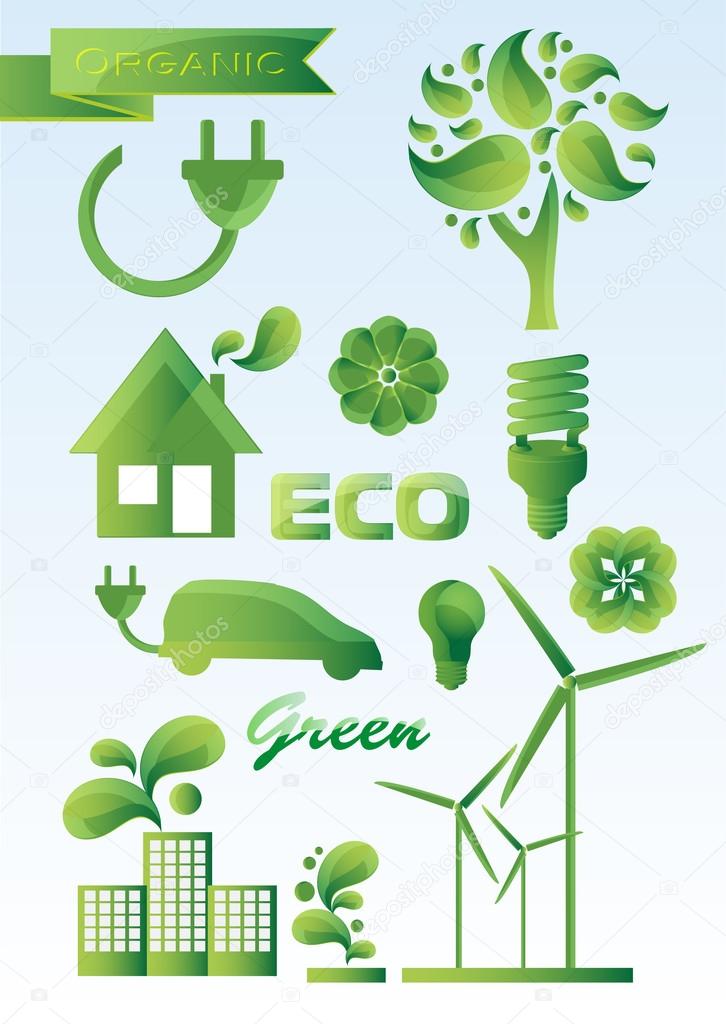 Ecology icon set. vector illustration 