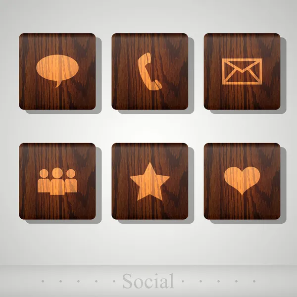 Iconos Sociales Vectoriales Ilustración Vectorial — Vector de stock