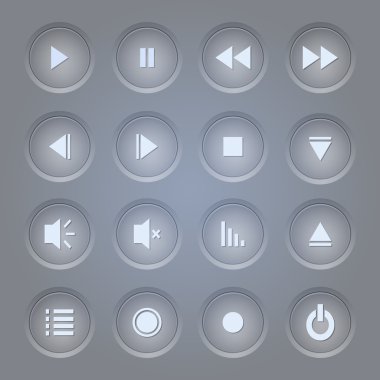 media player simgeler vektör set.
