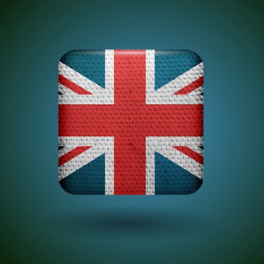 United Kingdom flag with fabric texture. Vector icon. clipart