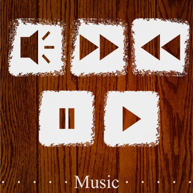media player simgeler vektör set.