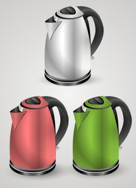 Vector set of electric kettles. clipart