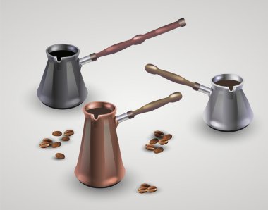Vector set of different coffee pots. clipart