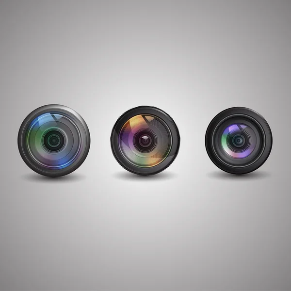 Vector Set Photo Camera Icon — Stock Vector