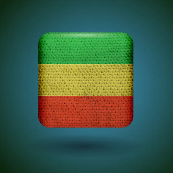 Bandera Reggae Rastafari Con Textura Tela Icono Del Vector — Vector de stock