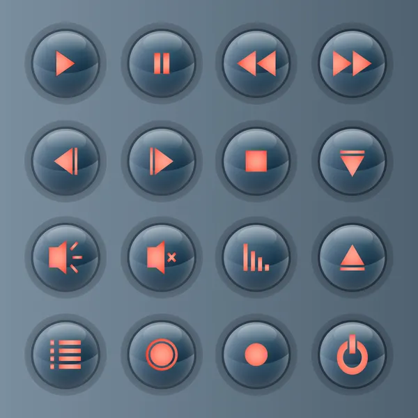 Conjunto Vectores Iconos Del Reproductor Multimedia — Vector de stock