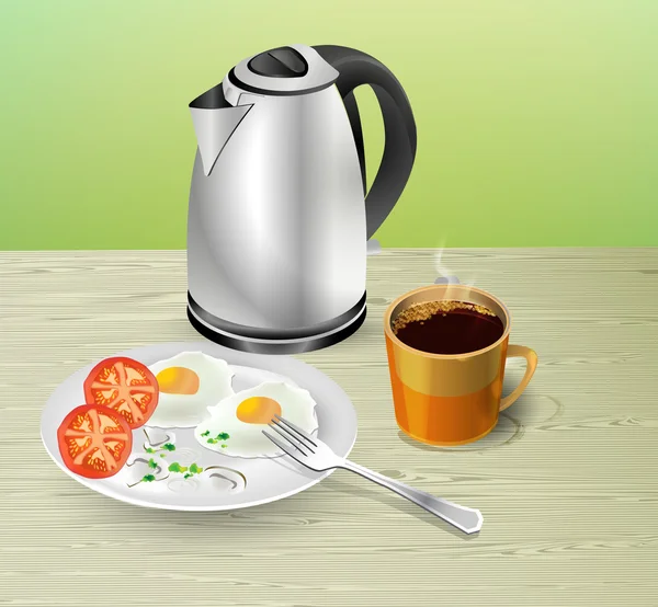 Petit Déjeuner Sur Table Illustration Vectorielle — Image vectorielle