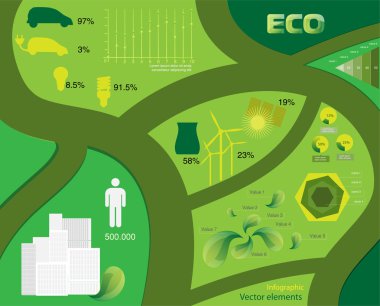 Vector infographic Ecology elements. clipart