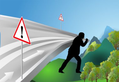Man leads the way clipart
