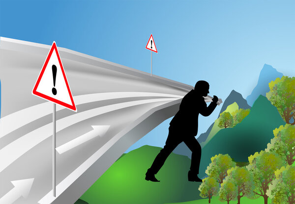 Человек указывает путь
