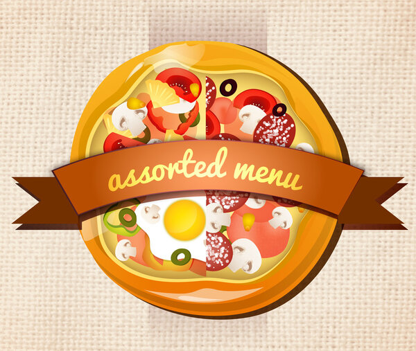 Pizza menu. vector illustration 