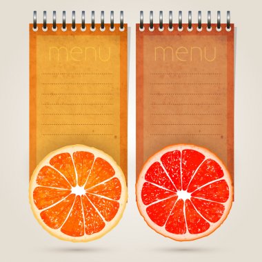 Menu for juices and fresh clipart