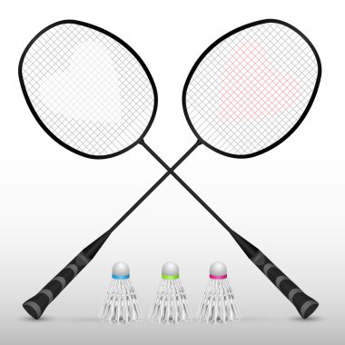 siluetleri vektör badminton raket