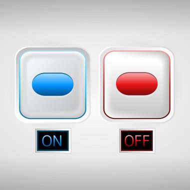 On, Off sliders. Vector. clipart