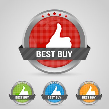 Vector illustratin of Best buy sticky labels. clipart