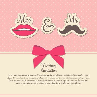 wedding invitation card  vector illustration  clipart
