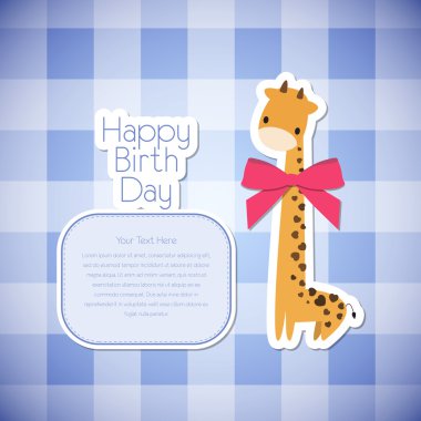 Vector greeting card giraffe. clipart