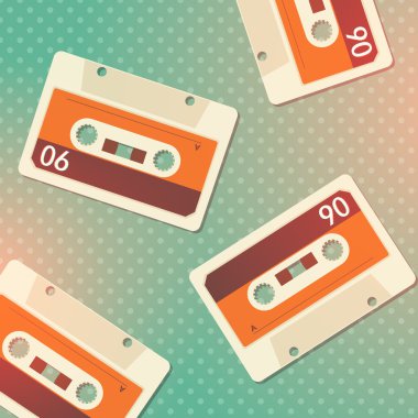 grunge cassettes background.  vector illustration  clipart