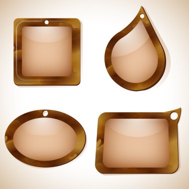 Vector set of brown banners. clipart