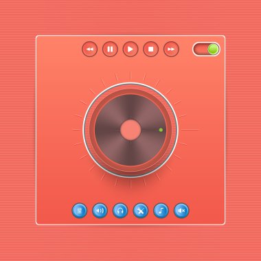 Vector web audio players clipart