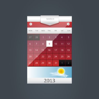 Vector calendar icon,  vector illustration clipart