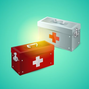 vector illustration of first aid box clipart