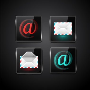 Set vector e mail icon clipart