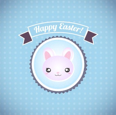 Happy easter cards illustration retro vintage with easter bunny clipart