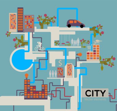 city vector background, info graphic. clipart