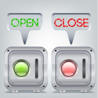 Buttons in open close state clipart