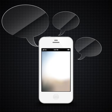 Smartphone with speech bubbles hovering clipart