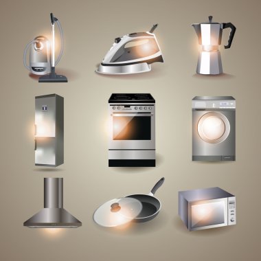 set of of household appliances. vector clipart