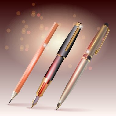 pens and pencilvector  vector illustration clipart