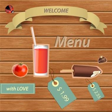 Restaurant menu design card clipart