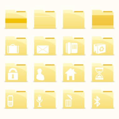 Vector folder icons set clipart