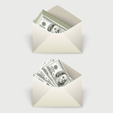 Money in an envelope clipart