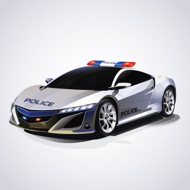 Illustration of police car. Vector. clipart