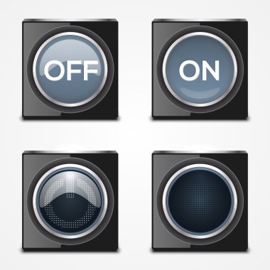 On, Off buttons. Vector. clipart