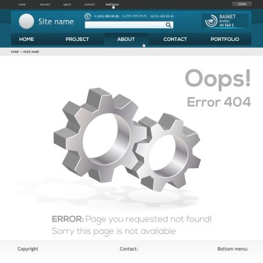 Page not found, 404 error. clipart