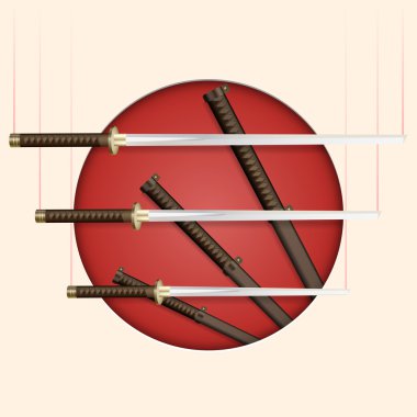 Samuray kılıcı vektör vektör çizim 