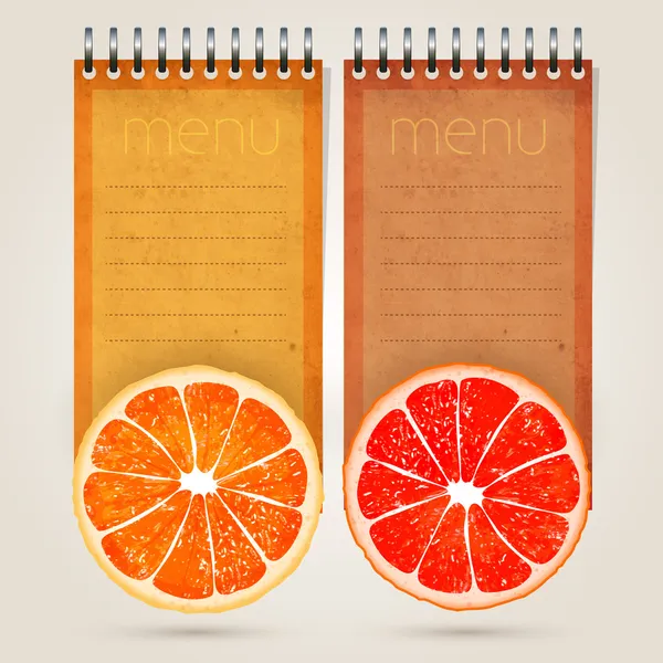 果汁和新鲜的菜单 — 图库矢量图片