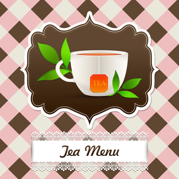 Tea menu.   vector illustration 