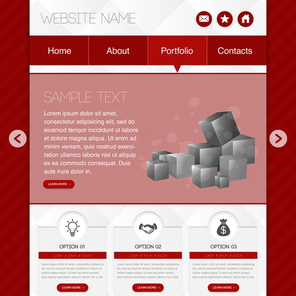Plantilla Diseño Del Sitio Web Vector — Vector de stock